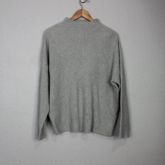 Cheap Monday Grey Rival Knit Mock Neck Ribbed Sweater sz M - Picture 1 of 6
